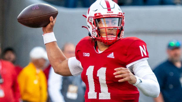 Casey Thompson 2022 pass Nebraska vs Georgia Southern football USATSI_19023115
